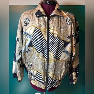 Out Brook Multicolor Nautical Themed Patterned Jacket Vintage